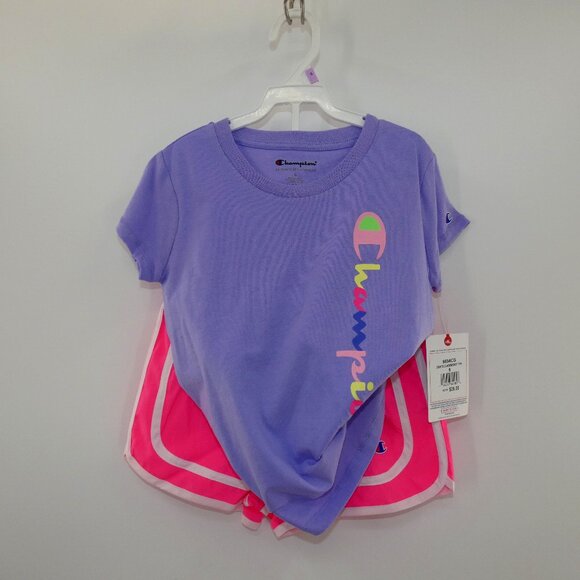 NWT Champion Enchanted Lilac Knockout Pink Two-Piece Matching Set Girls Size 6 - Picture 1 of 7